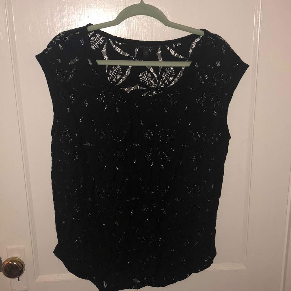 Banana Republic black lace top